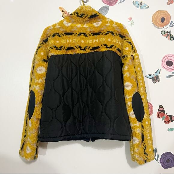 Thread & Supply Yellow Aztec and Black Quilted Women's Jacket XL - Picture 4 of 10